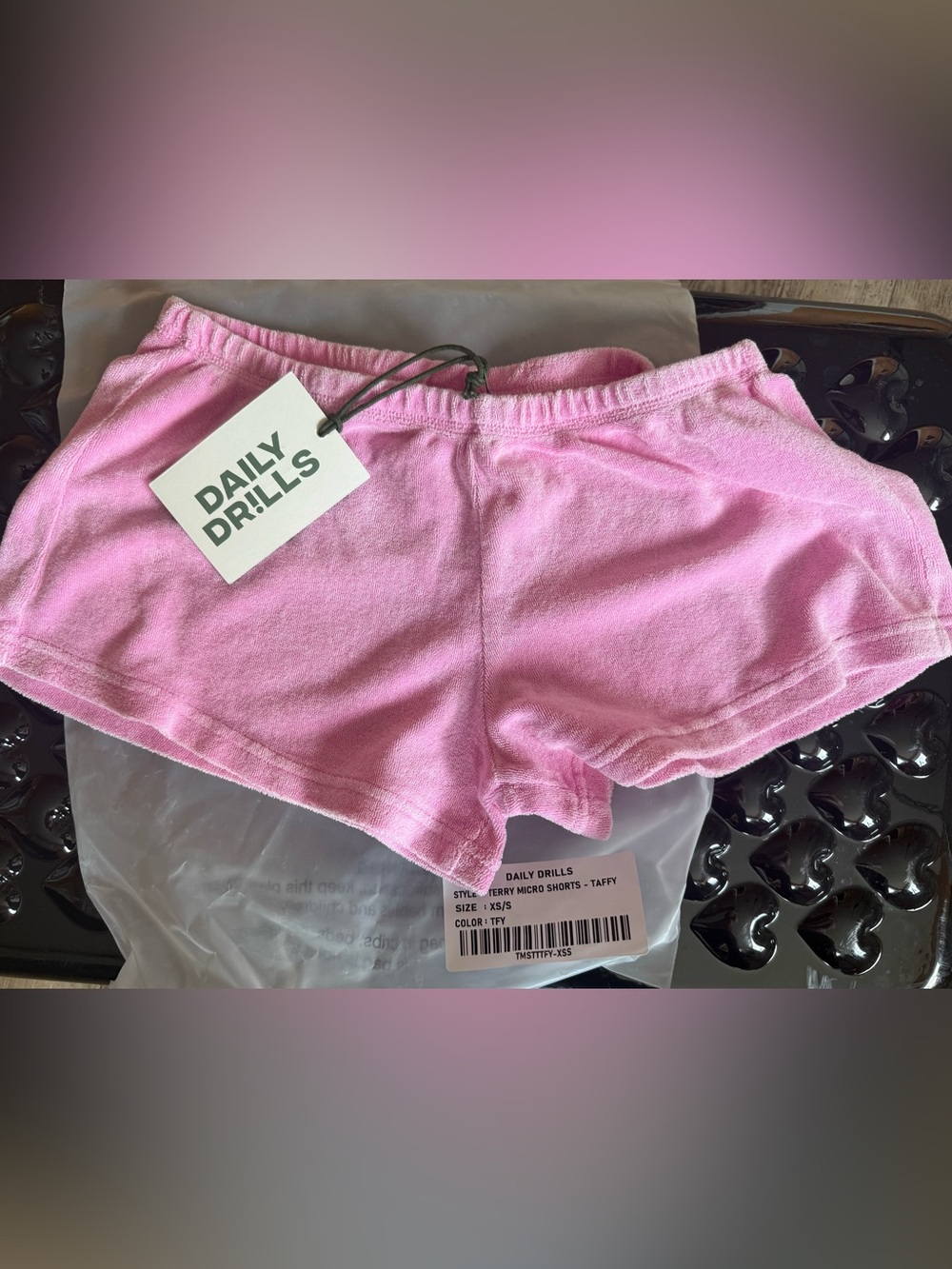 Daily Drills Taffy Terry Micro Shorts XS/SM NWT
